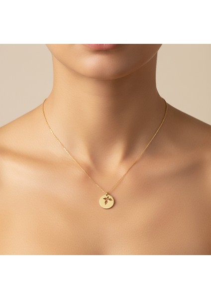 Tabitela 8 Ayar Altın Kolye Ucu Yaprak GM1169 1 gr