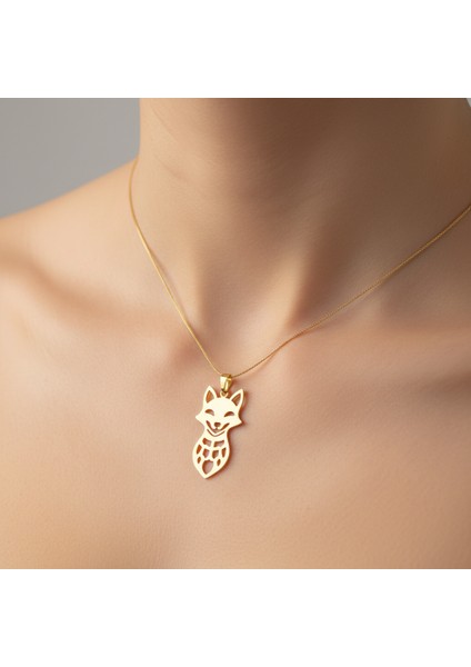 8 Ayar Altın Kolye Ucu Tülkü GM1965 1 gr