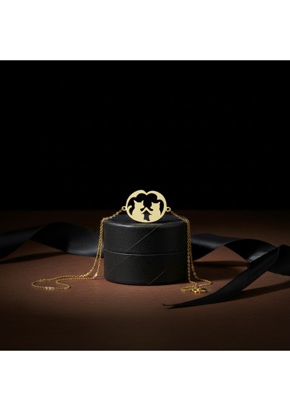 14 ayar altın kolye kedi GM594 1 gr modelleri