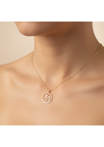 14 ayar altın kolye kedi GM581 1 gr