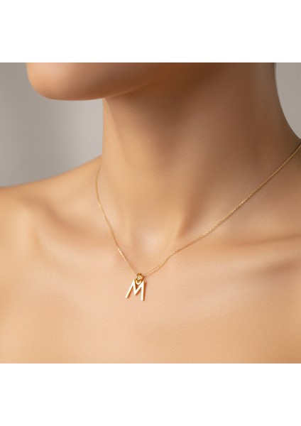 Tabitela 8 Ayar Altın Kolye Ucu "m"harfi GM686 1 gr
