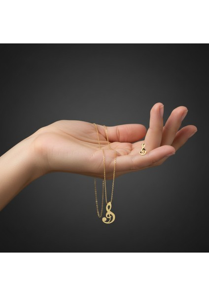 14 Ayar Altın Kolye Ucu Nota GM1203 0.5 gr fiyatları