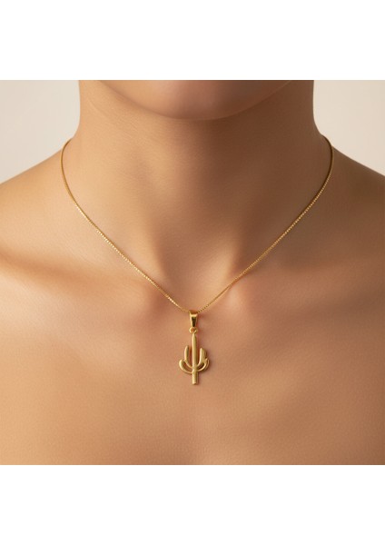 14 Ayar Altın Kolye Ucu Kaktüs GM1468 1 gr