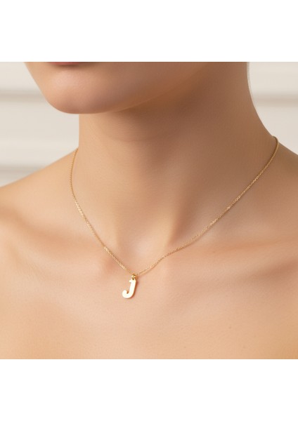 Tabitela 8 Ayar Altın Kolye Ucu "j"harfi GM646 1 gr