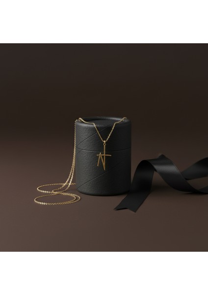 14 Ayar Altın Kolye Ucu "N"harfi GM678 1 gr modelleri