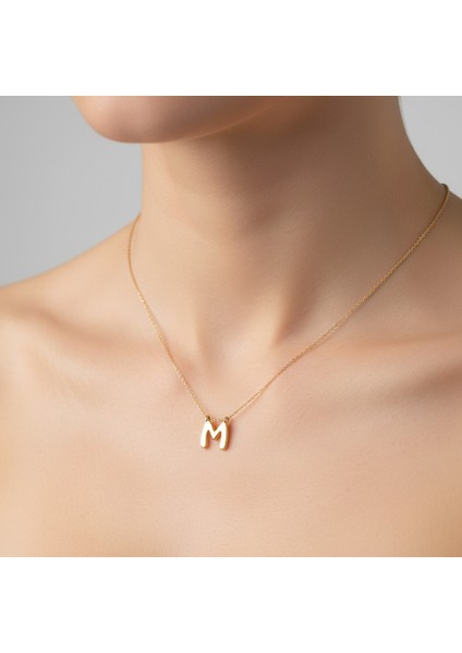 8 Ayar Altın Kolye Ucu Harf M GM2986 0.5 gr