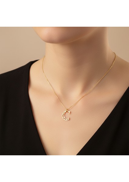 14 Ayar Altın Kolye Ucu "C"harfi GM667 1 gr