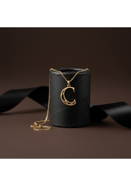 14 Ayar Altın Kolye Ucu "C"harfi GM667 1 gr modelleri