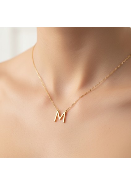 14 Ayar Altın Kolye Ucu "M"harfi GM687 1 gr