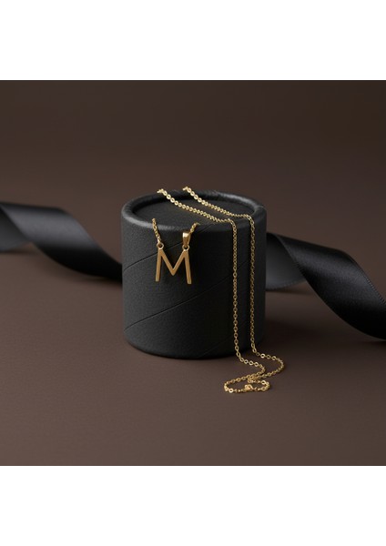14 Ayar Altın Kolye Ucu "M"harfi GM687 1 gr modelleri