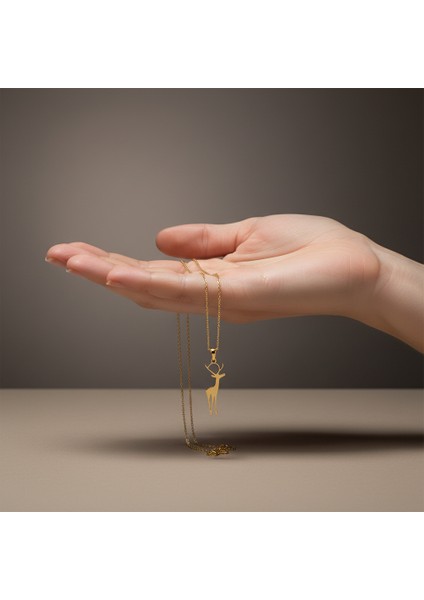 14 Ayar Altın Kolye Ucu ceren ya karaca GM113 1 gr fiyatları