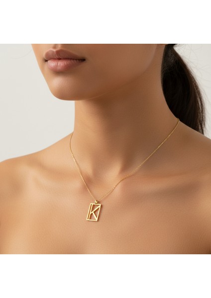14 ayar altın kolye "K"harfi GM740 1 gr