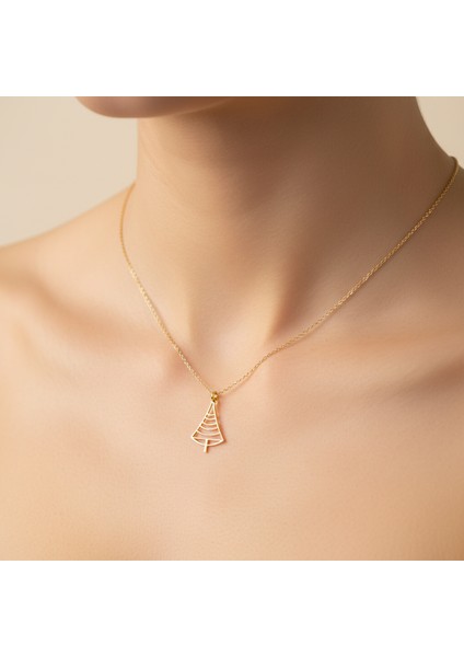 14 ayar altın kolye yılbaşı Ağacı ya Noel Ağacı GM286 1 gr