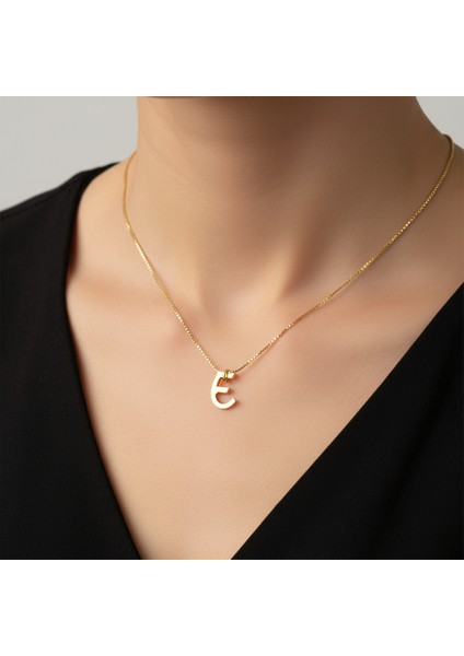 14 Ayar Altın Kolye Ucu "E"harfi GM749 1 gr