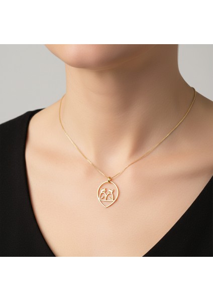 14 ayar altın kolye kedi GM596 1 gr