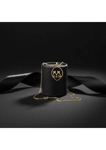 14 ayar altın kolye kedi GM596 1 gr modelleri