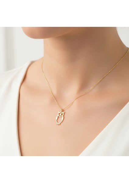 14 Ayar Altın Kolye Ucu baykuş GM319 1 gr