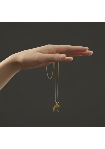 8 Ayar Altın Kolye Ucu Tek Boynuzlu At GM2547 0.5 gr fiyatları