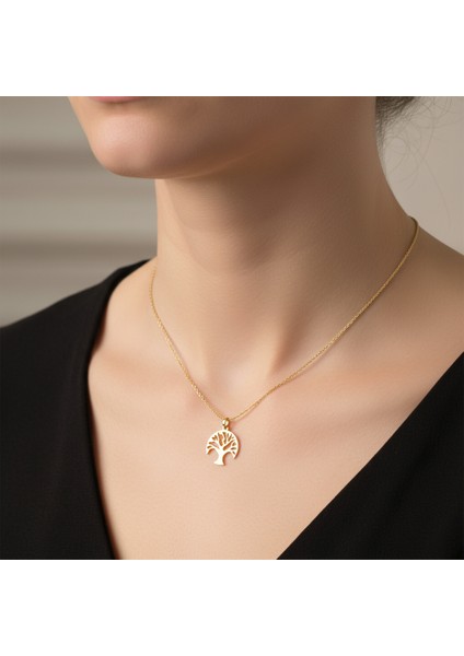14 Ayar Altın Kolye Ucu ağaç GM108 1 gr