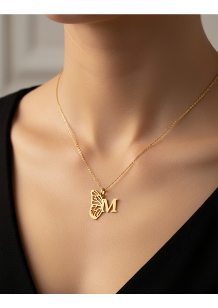 8 Ayar Altın Kolye Ucu Harf M GM2583 0.5 gr