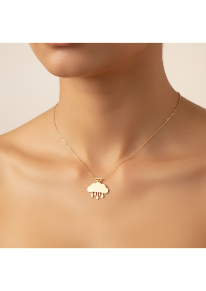 14 ayar altın kolye bulut GM526 1 gr