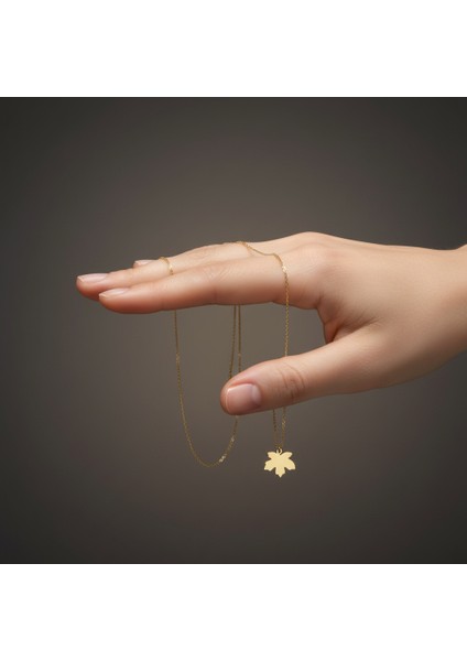 14 Ayar Altın Kolye Ucu Yaprak GM1342 0.5 gr fiyatları