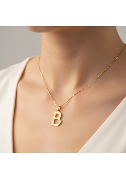 8 Ayar Altın Kolye Ucu Harf B GM2702 1 gr