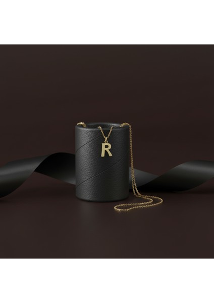 14 Ayar Altın Kolye Ucu "R"harfi GM728 1 gr modelleri