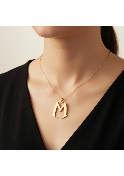 8 Ayar Altın Kolye Ucu Harf M GM3005 1 gr