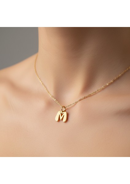 8 Ayar Altın Kolye Ucu Harf M GM2992 1 gr