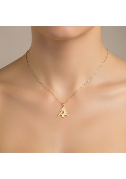 14 ayar altın kolye yılbaşı Ağacı ya Noel Ağacı GM293 1 gr