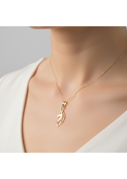 8 Ayar Altın Kolye Ucu Tek Boynuzlu At GM2552 1 gr