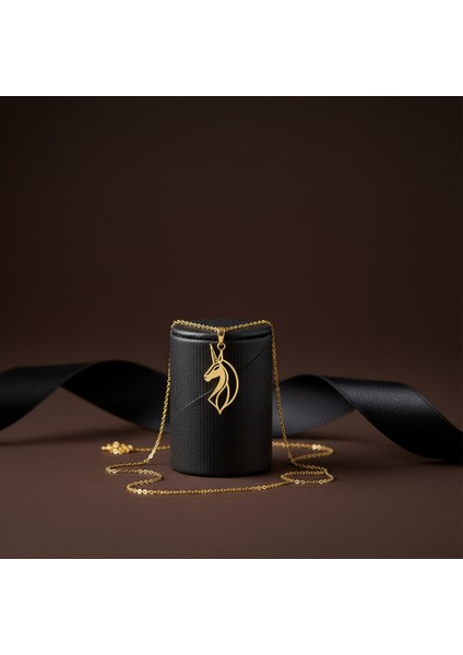 8 Ayar Altın Kolye Ucu Tek Boynuzlu At GM2552 1 gr modelleri