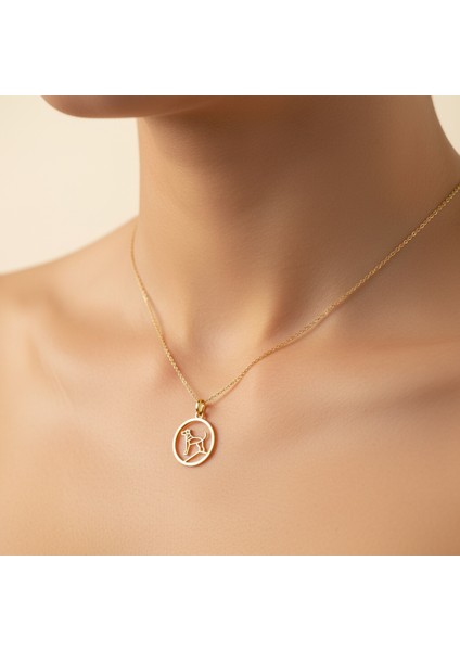 Tabitela 8 Ayar Altın Kolye Ucu Köpek GM460 1 gr