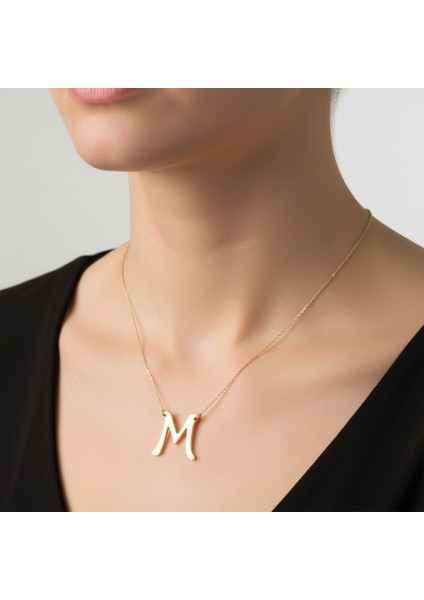 8 Ayar Altın Kolye Ucu Harf M GM3007 1 gr