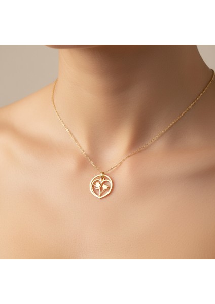 14 Ayar Altın Kolye Ucu kalp GM789 1 gr