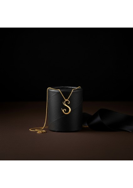 14 ayar altın kolye "S"harfi GM656 1 gr modelleri