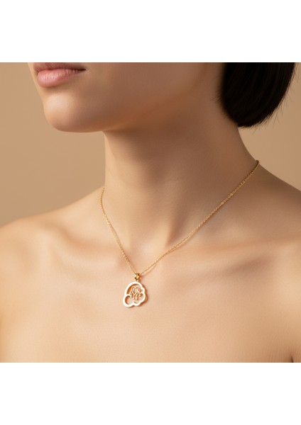 14 ayar altın kolye bulut GM576 1 gr