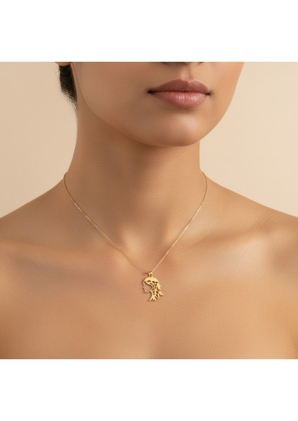 Tabitela 8 Ayar Altın Kolye Ucu Kız GM1079 1 gr