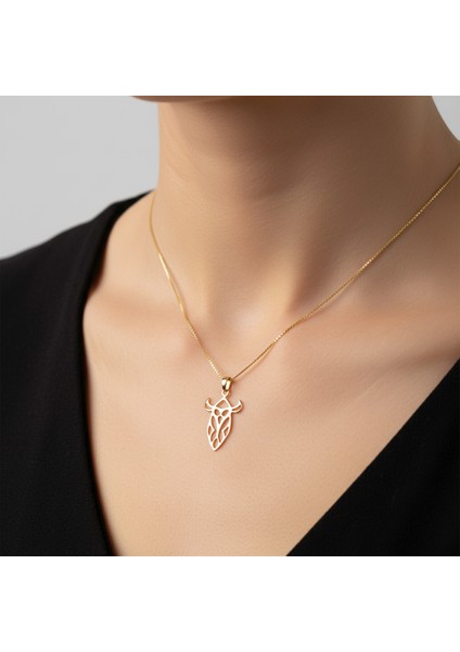 8 Ayar Altın Kolye Ucu Inek GM2283 1 gr