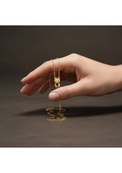 14 Ayar Altın Kolye Ucu kedi GM260 1 gr fiyatları