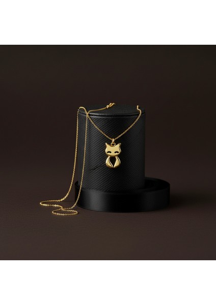 14 Ayar Altın Kolye Ucu kedi GM260 1 gr modelleri