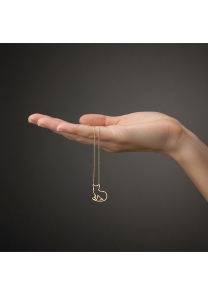 14 Ayar Altın Kolye Ucu kedi GM588 1 gr fiyatları