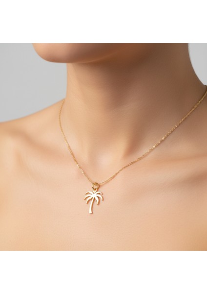 14 Ayar Altın Kolye Ucu hurma ağacı GM155 1 gr