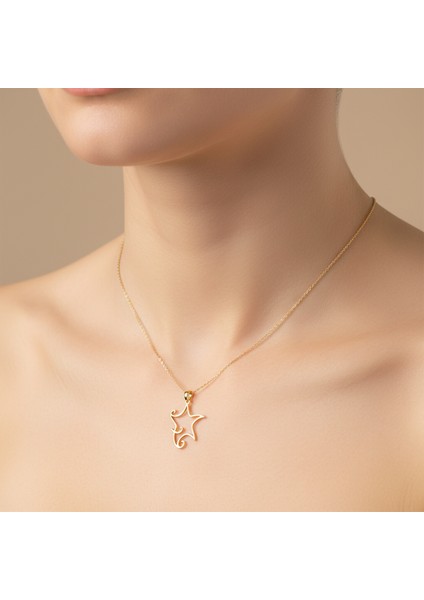 14 Ayar Altın Kolye Ucu yıldız GM777 1 gr