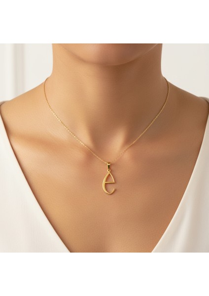 14 Ayar Altın Kolye Ucu Harf E GM2888 1 gr