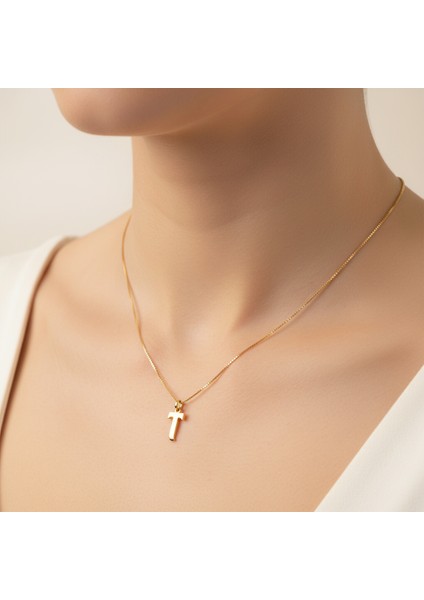 14 Ayar Altın Kolye Ucu Harf T GM3095 0.5 gr