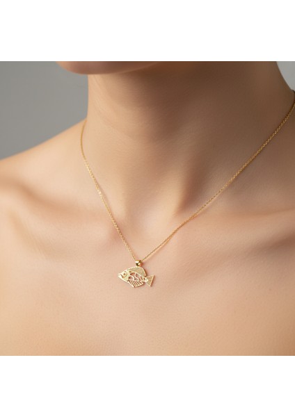 8 Ayar Altın Kolye Ucu Balık GM1723 1 gr