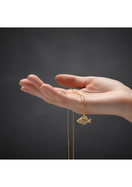 8 Ayar Altın Kolye Ucu Balık GM1723 1 gr fiyatları