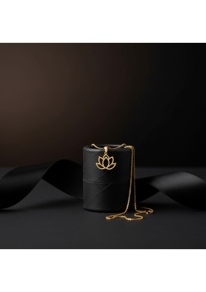 8 Ayar Altın Kolye Ucu Lotus GM1792 0.5 gr modelleri